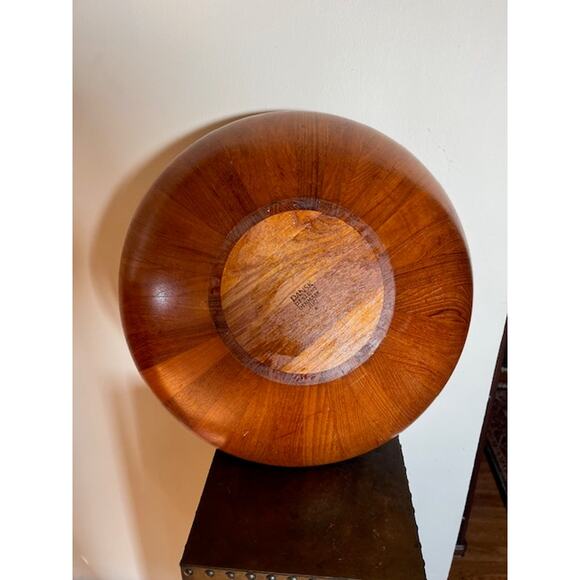 Vintage DANSK JHQ 16" Staved Teak Wood Salad Bowl MCM Jens Quistgaard Denmark - Picture 5 of 5